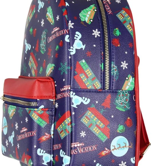 National Lampoon\'s Christmas Vacation Allover Pattern Faux Leather Mini Backpack main image 5